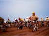 1990 mounting up morning of day one - Peter Wood (right) forced his way to the front early on