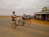 Simpson Desert Bike Challenge, 2007DAY 5 STAGE 9 Stage winners Mathew Cickerson and Michael Harvey ride into Birdsville... two monos on the line...