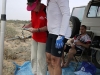   Day 1 Morning Stage - Jill weighs in rider George Couyant at lunch stop
